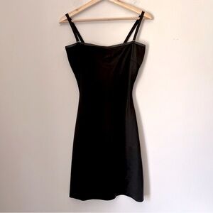 SPANX Black Satin Silky Mini Smoothing Slip Adjustable Removable Straps NEW L